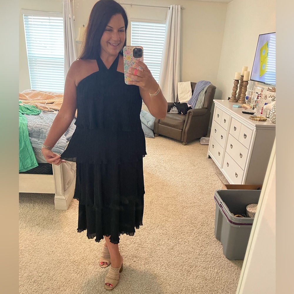 Grace Karin Black Halter Midi Sundress
